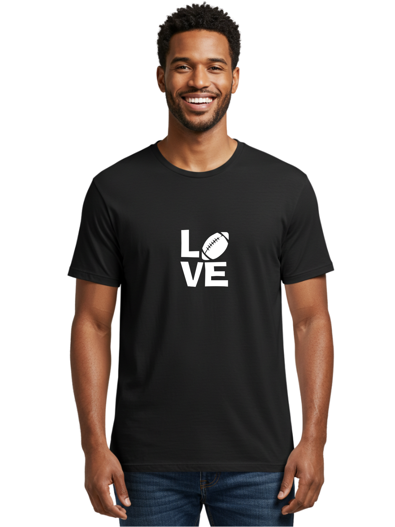 Love Men'S Graphic Tee, 100% Cotton, Comfortable Casual Summer Wear, Machine Washable, Love Football, Passion For Sports, Football Lover, Sports Enthusiasm, Love Sports, Football Fan Aae464