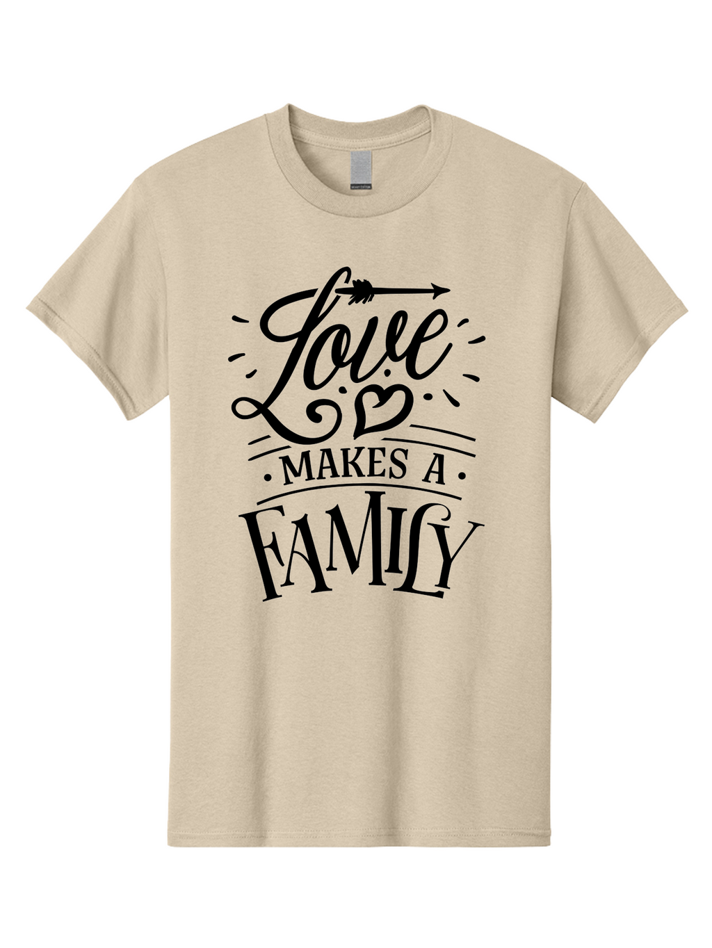 Love Makes A Family Men'S Graphic Tee, 100% Cotton, Comfortable Casual Summer Wear, Machine Washable, Love Makes Family, Family Love Quotes, Inspirational Quotes, Love Quotes, Family Bonding, Valentines Day Gifts, Heartwarming Messages, Aae473