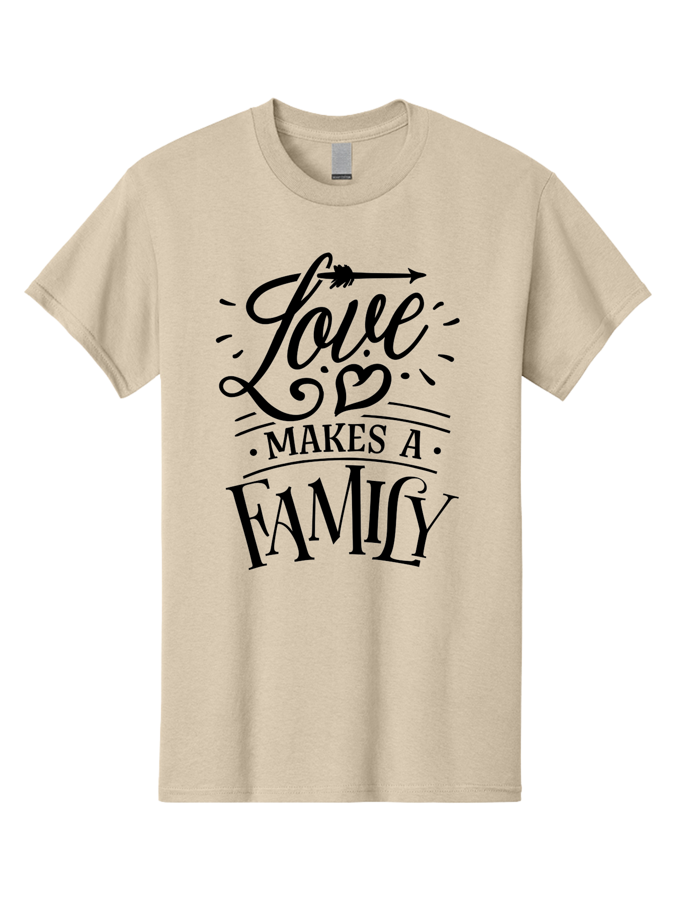 Love Makes A Family Men'S Graphic Tee, 100% Cotton, Comfortable Casual Summer Wear, Machine Washable, Love Makes Family, Family Love Quotes, Inspirational Quotes, Love Quotes, Family Bonding, Valentines Day Gifts, Heartwarming Messages, Aae473