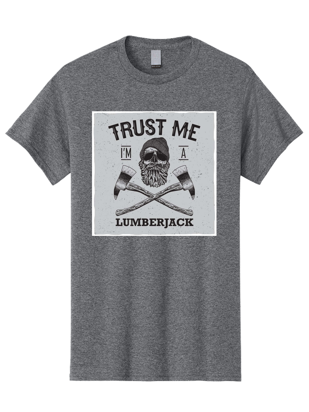 Lumberjack Skull 2 Men'S Graphic Tee, 100% Cotton, Comfortable Casual Summer Wear, Machine Washable, Skull With Beard, Lumberjack Illustration, Crossed Axes, Vintage Graphics, Dark Art, Skull Art, Axe Illustration, Timber Industry, Aae479