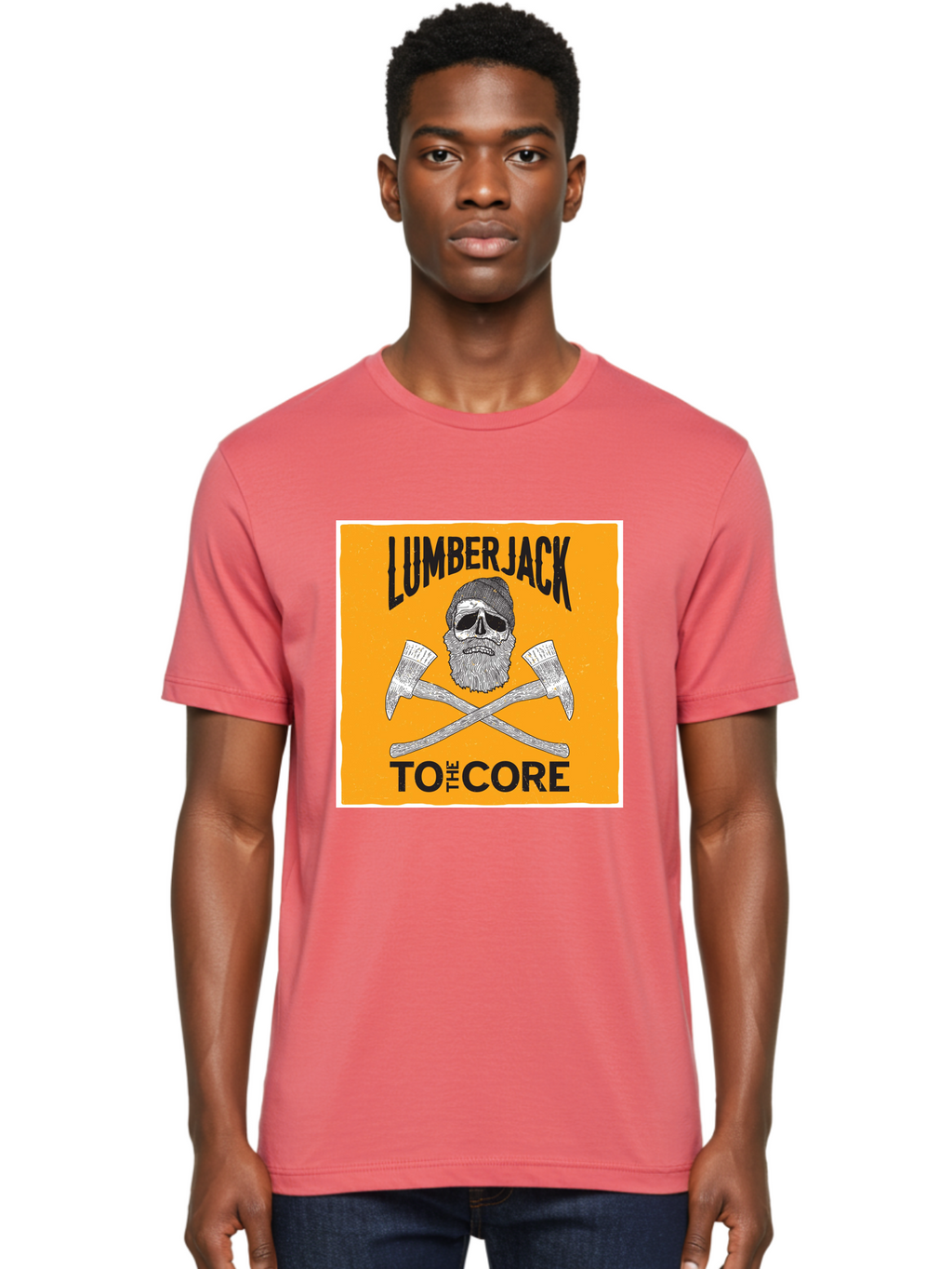 Lumberjack Skull 3 Men'S Graphic Tee, 100% Cotton, Comfortable Casual Summer Wear, Machine Washable, Lumberjack Skull, Crossed Axes, Woodcutting, Forestry, Rugged Outdoors, Timber Industry, Axe Throwing, Bearded Lumberjack, Skull With Hat Aae480