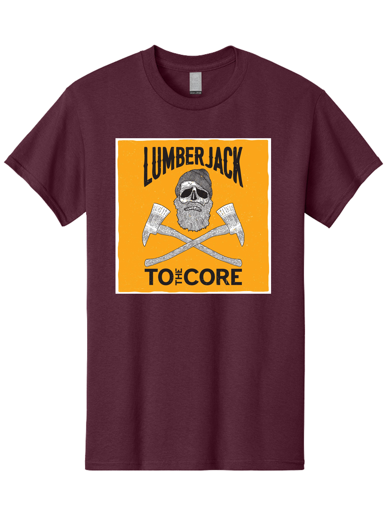 Lumberjack Skull 3 Men'S Graphic Tee, 100% Cotton, Comfortable Casual Summer Wear, Machine Washable, Lumberjack Skull, Crossed Axes, Woodcutting, Forestry, Rugged Outdoors, Timber Industry, Axe Throwing, Bearded Lumberjack, Skull With Hat Aae480