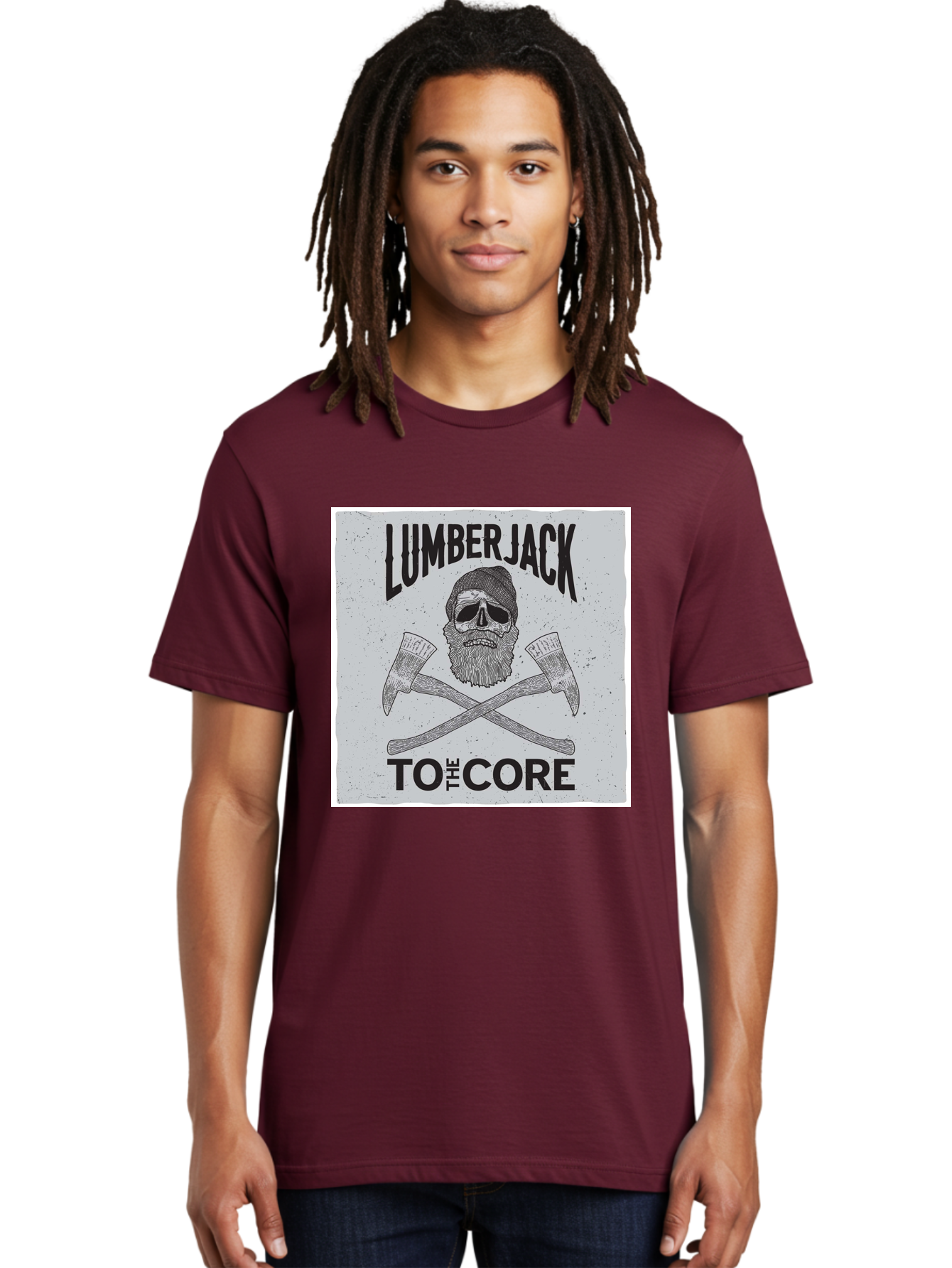 Lumberjack Skull 4 Men'S Graphic Tee, 100% Cotton, Comfortable Casual Summer Wear, Machine Washable, Lumberjack, Skull And Crossbones, Axe, Bearded Skull, Lumberjack Theme, Woodsman, Logging, Vintage, Grunge, Skull Art, Bold Typography Aae481