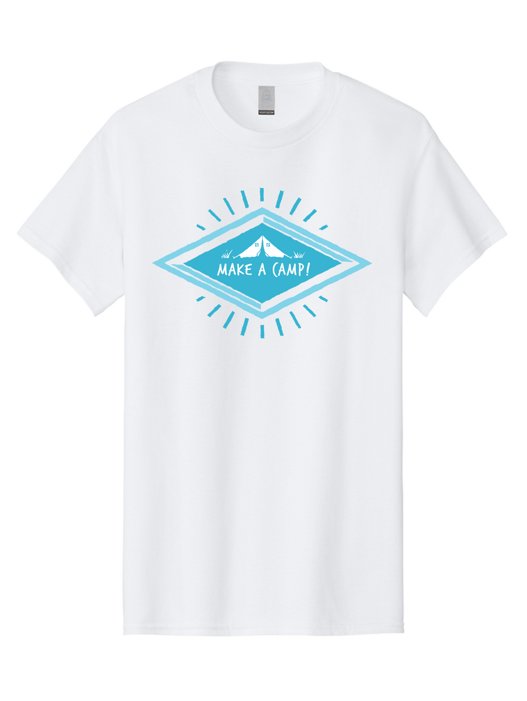 Make A Camp Men'S Graphic Tee, 100% Cotton, Comfortable Casual Summer Wear, Machine Washable, Camping, Tent, Outdoor Adventure, Nature Escape, Make A Camp!, Camping Fun, Outdoor Activities, Adventure Travel, Camping Trip Aae487