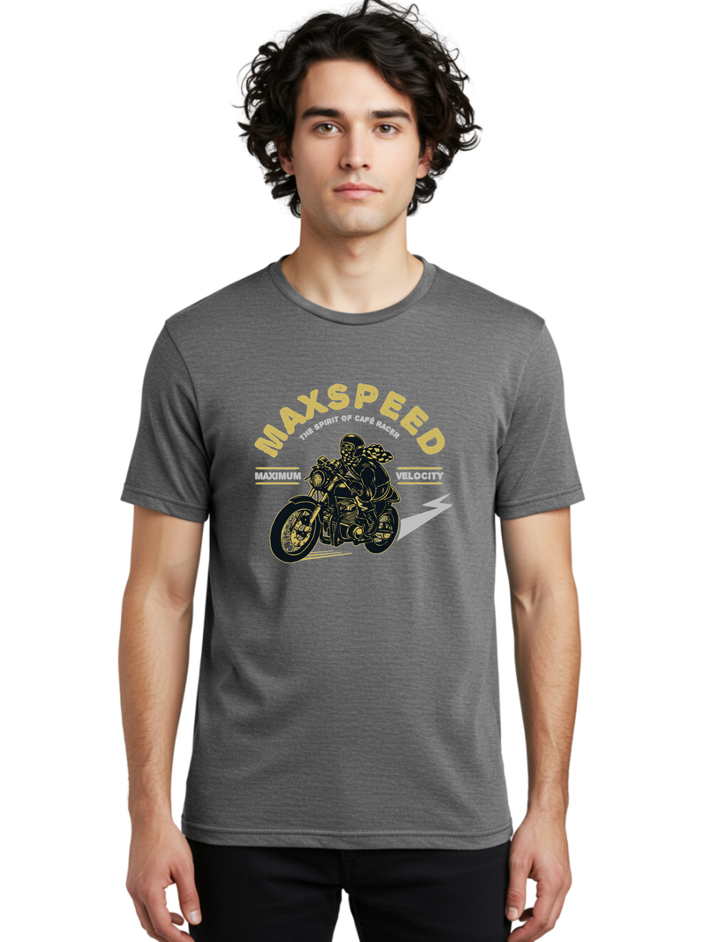 Max Speed Men'S Graphic Tee, 100% Cotton, Comfortable Casual Summer Wear, Machine Washable, Motorcycle Racing, Cape Racer, Maximum Velocity, Speed Enthusiast, Biker Culture, Racing Spirit, Vintage Motorcycle, Adventure Ride Aae492