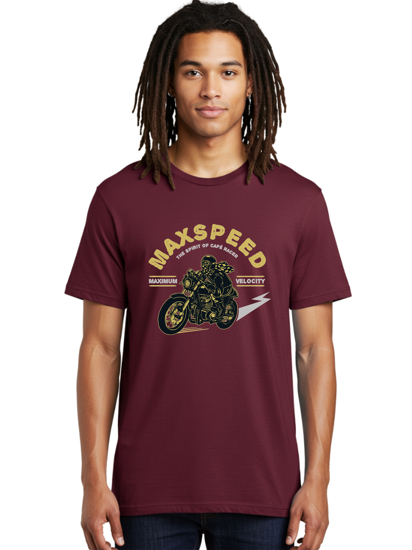 Max Speed Men'S Graphic Tee, 100% Cotton, Comfortable Casual Summer Wear, Machine Washable, Motorcycle Racing, Cape Racer, Maximum Velocity, Speed Enthusiast, Biker Culture, Racing Spirit, Vintage Motorcycle, Adventure Ride Aae492