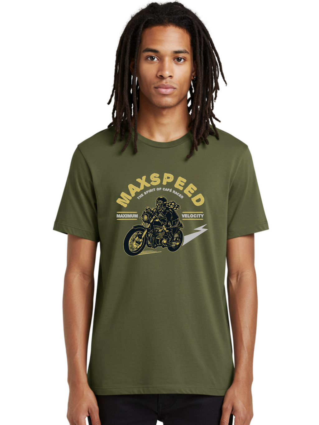Max Speed Men'S Graphic Tee, 100% Cotton, Comfortable Casual Summer Wear, Machine Washable, Motorcycle Racing, Cape Racer, Maximum Velocity, Speed Enthusiast, Biker Culture, Racing Spirit, Vintage Motorcycle, Adventure Ride Aae492