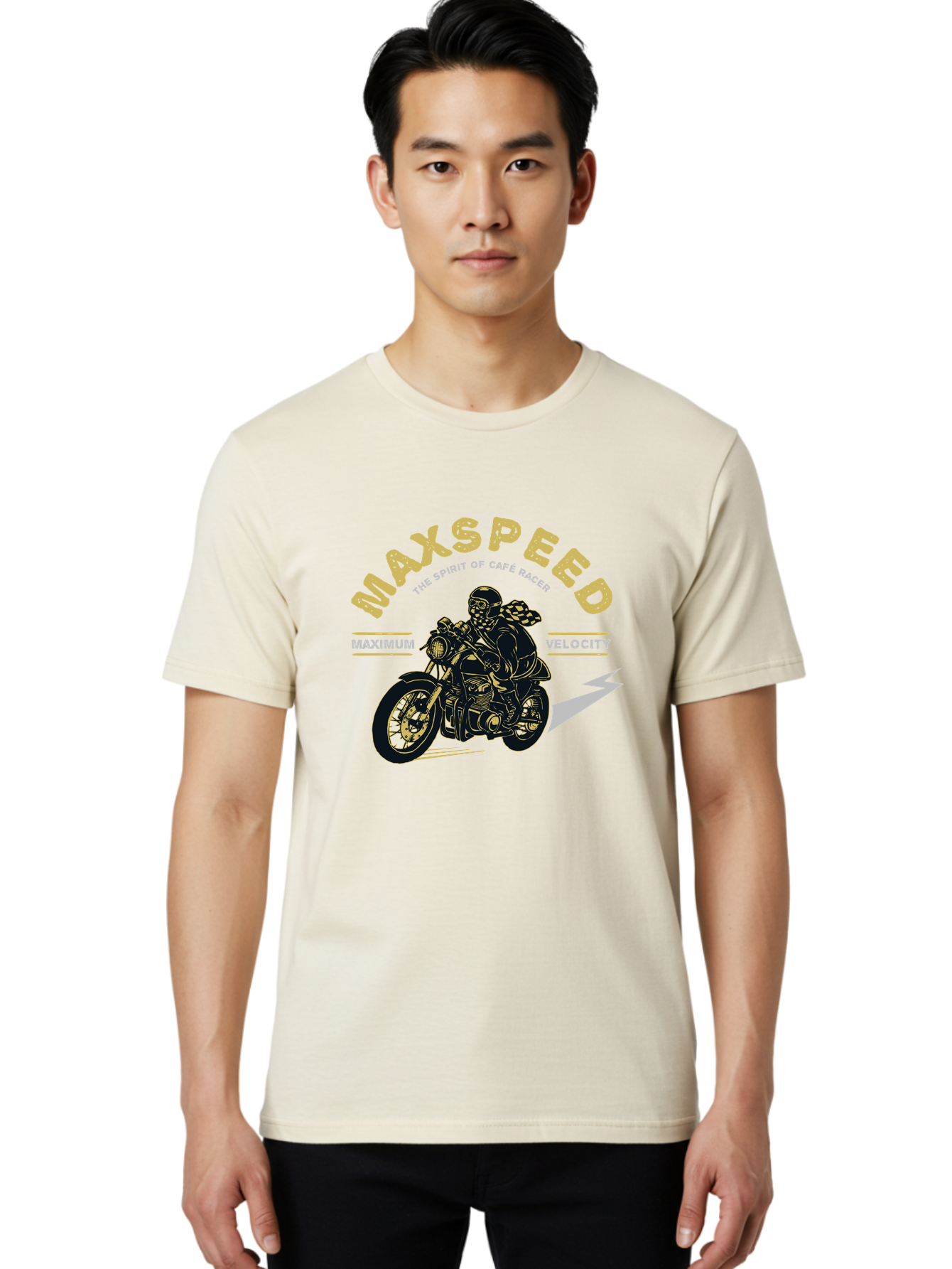 Max Speed Men'S Graphic Tee, 100% Cotton, Comfortable Casual Summer Wear, Machine Washable, Motorcycle Racing, Cape Racer, Maximum Velocity, Speed Enthusiast, Biker Culture, Racing Spirit, Vintage Motorcycle, Adventure Ride Aae492