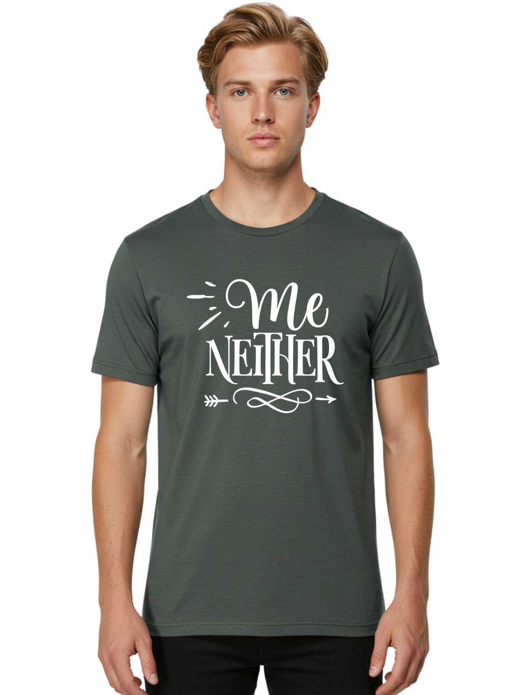 Me Neither - White Men'S Graphic Tee, 100% Cotton, Comfortable Casual Summer Wear, Machine Washable, Me Neither, Funny Quote, Witty Saying, Humorous Phrase, Relatable Humor, Sarcastic Expression, Clever Design Aae496