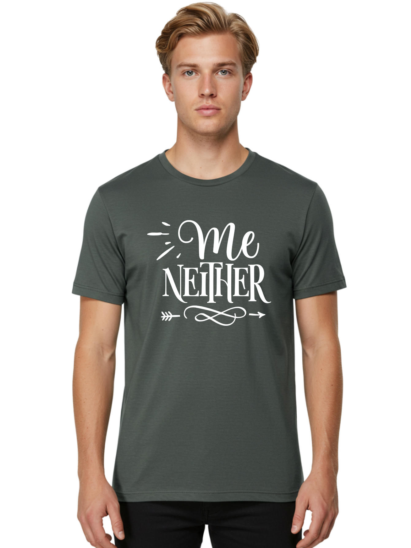 Me Neither - White Men'S Graphic Tee, 100% Cotton, Comfortable Casual Summer Wear, Machine Washable, Me Neither, Funny Quote, Witty Saying, Humorous Phrase, Relatable Humor, Sarcastic Expression, Clever Design Aae496