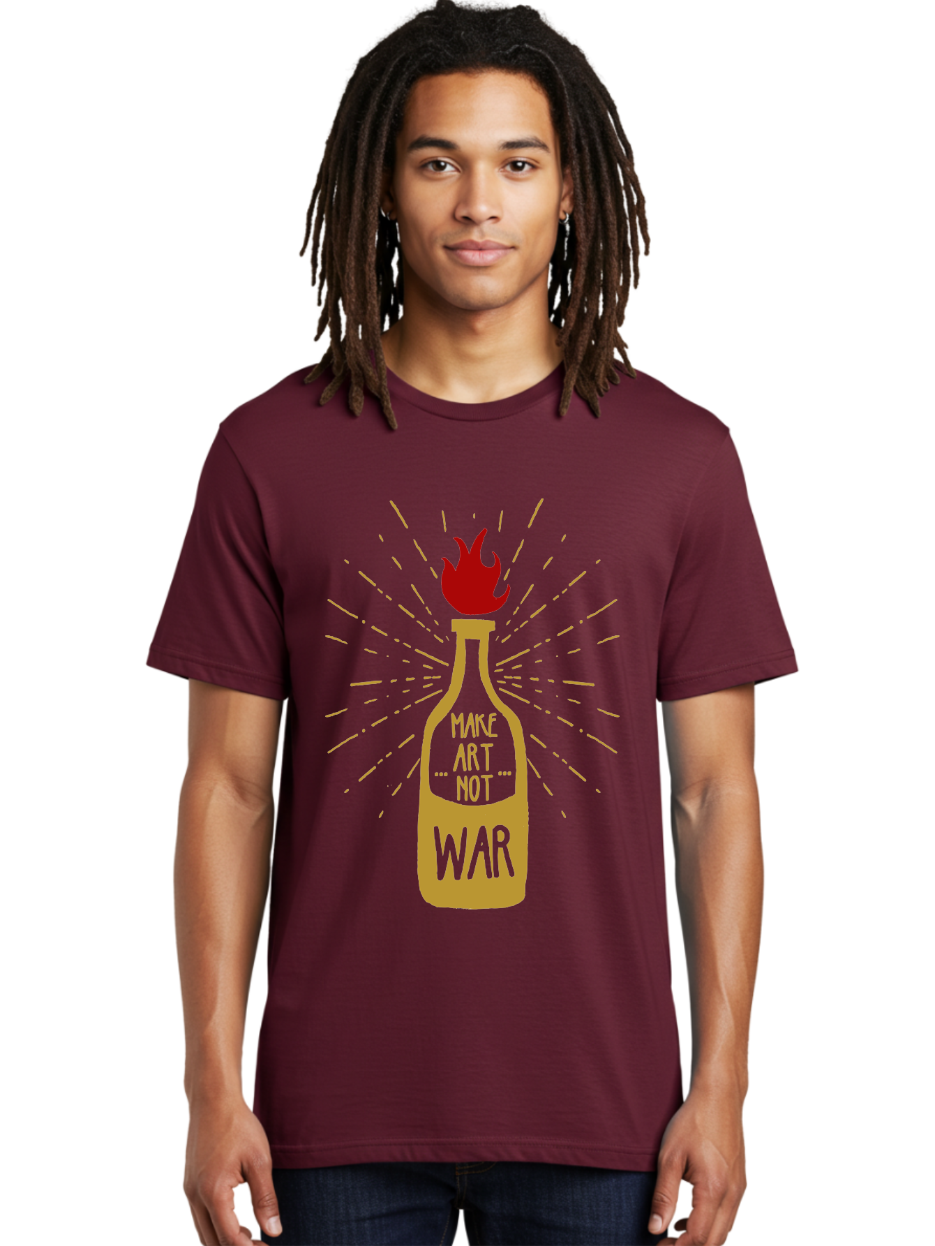Molotov Solution Men'S Graphic Tee, 100% Cotton, Comfortable Casual Summer Wear, Machine Washable, Molotov Cocktail, Protest Art, Anti-War Message, Fiery Passion, Creative Activism, Peace Movement, Social Commentary, Fiery Protest Aae507