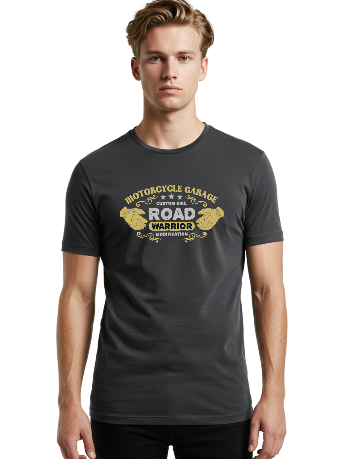 Motorcycle Garage Men'S Graphic Tee, 100% Cotton, Comfortable Casual Summer Wear, Machine Washable, Motorcycle Garage, Custom Bike Modification, Road Warrior, Biker Culture, Motorcycle Customization, Bike Modification, Custom Motorcycles Aae510