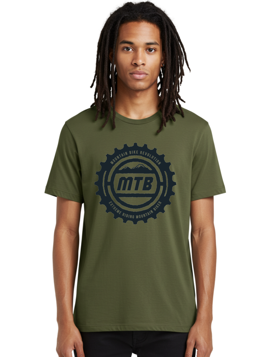 Mountain Bike Men'S Graphic Tee, 100% Cotton, Comfortable Casual Summer Wear, Machine Washable, Mountain Bike Revolution, Extreme Riding, Mountain Biking, Mtb, Cycling Gear, Adventure Sports, Outdoor Enthusiasts, Action-Packed, Thrill-Seeking, Aae511