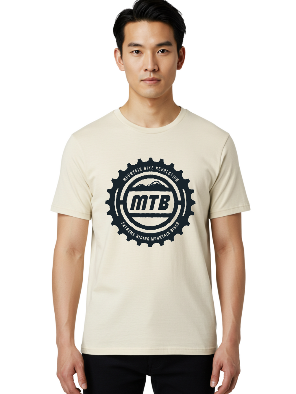 Mountain Bike Men'S Graphic Tee, 100% Cotton, Comfortable Casual Summer Wear, Machine Washable, Mountain Bike Revolution, Extreme Riding, Mountain Biking, Mtb, Cycling Gear, Adventure Sports, Outdoor Enthusiasts, Action-Packed, Thrill-Seeking, Aae511