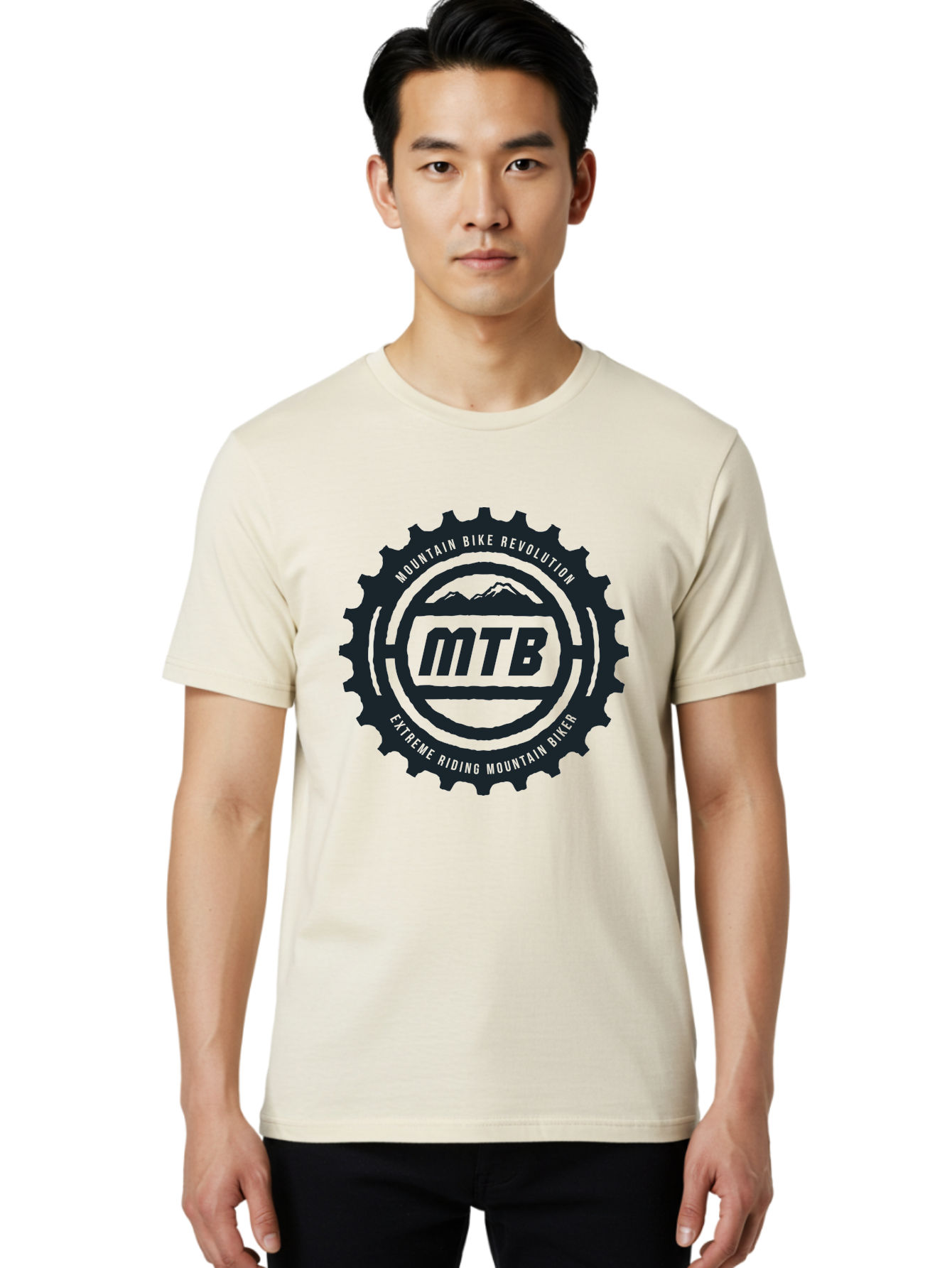 Mountain Bike Men'S Graphic Tee, 100% Cotton, Comfortable Casual Summer Wear, Machine Washable, Mountain Bike Revolution, Extreme Riding, Mountain Biking, Mtb, Cycling Gear, Adventure Sports, Outdoor Enthusiasts, Action-Packed, Thrill-Seeking, Aae511