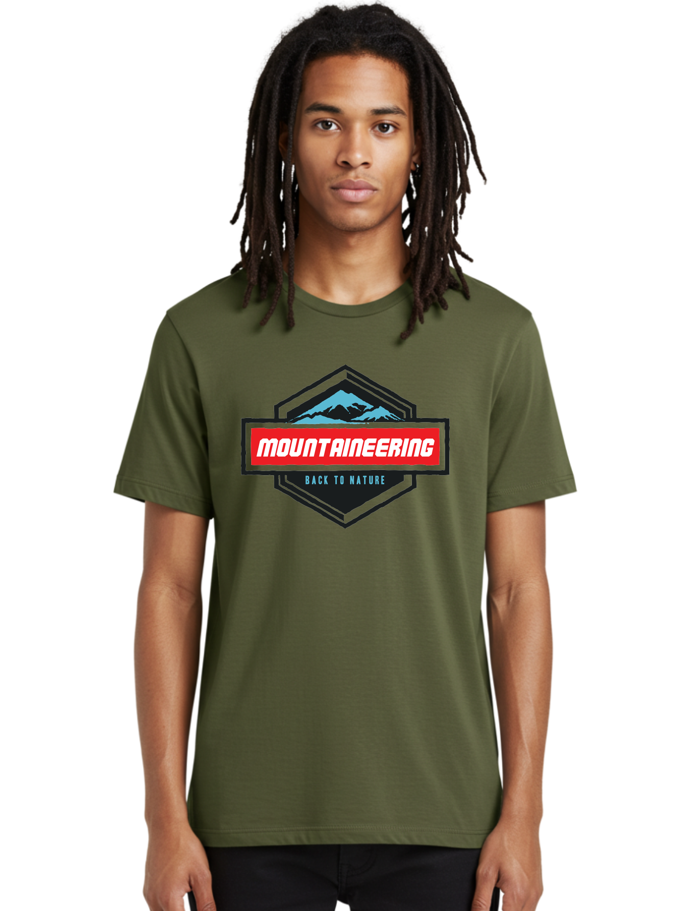 Mountaineering Men'S Graphic Tee, 100% Cotton, Comfortable Casual Summer Wear, Machine Washable, Mountain Landscape, Outdoor Adventures, Nature Escapes, Mountaineering Gear, Hiking Trails, Wilderness Exploration, Outdoor Recreation, Aae512