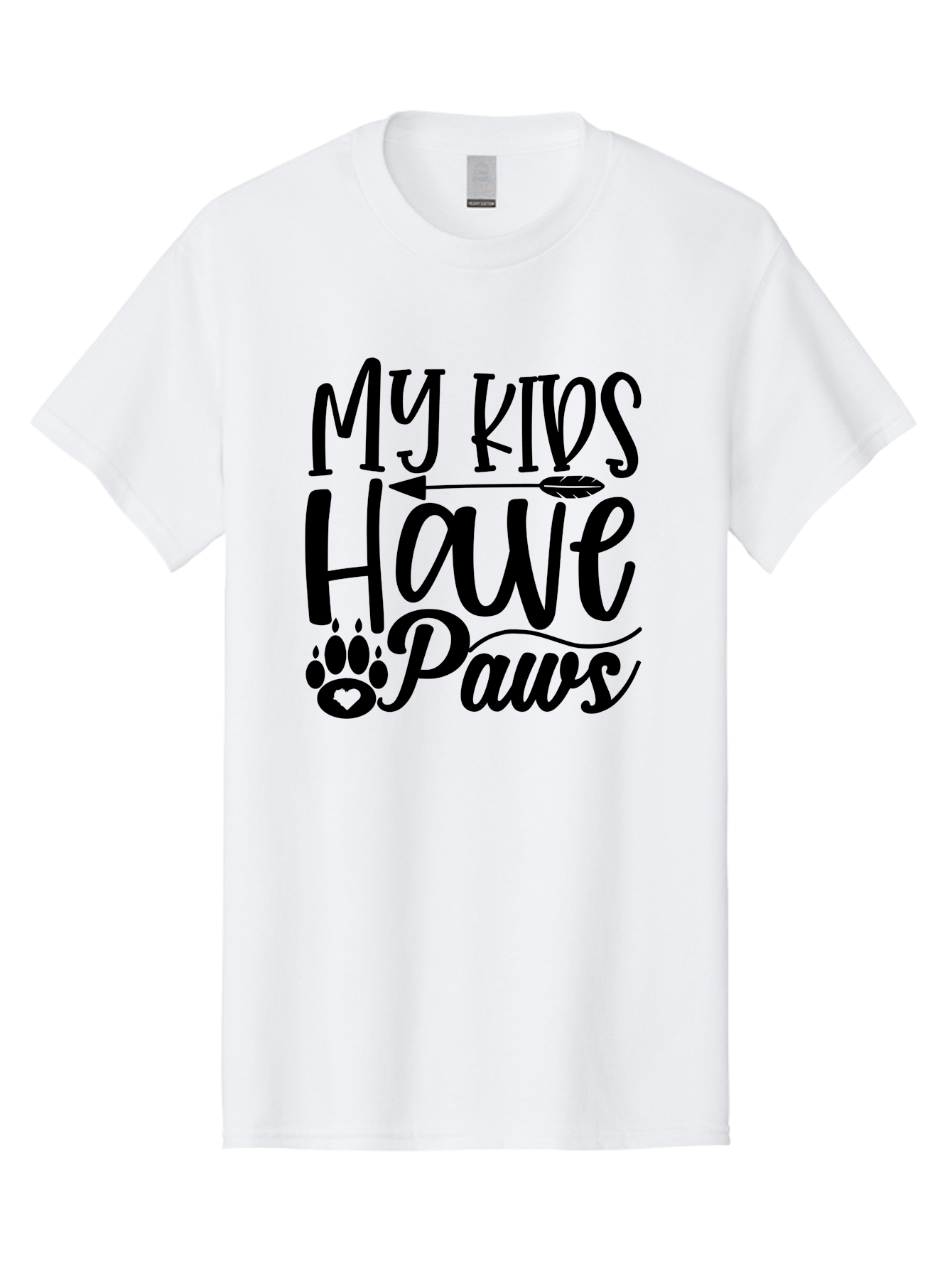 My Kids Have Paws Men'S Graphic Tee, 100% Cotton, Comfortable Casual Summer Wear, Machine Washable, Funny Dog Quote, Pet Owners, Animal Lovers, Kids With Pets, Cute Dog Sayings, Paw Print Design, Dog Mom Gifts Aae521