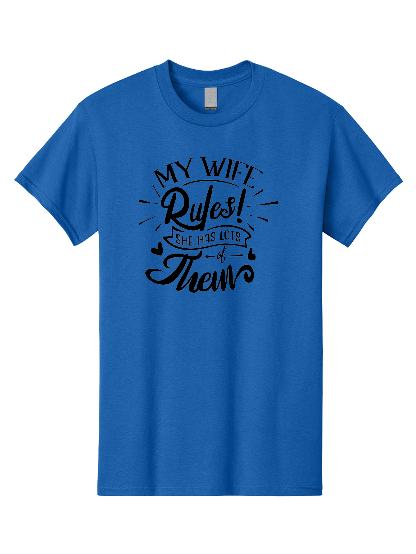 My Wife Rules-B Men'S Graphic Tee, 100% Cotton, Comfortable Casual Summer Wear, Machine Washable, Funny Quote, Humorous Saying, Marriage Humor, Wife Rules, Playful Typography, Relationship Goals, Witty Phrase, Cute Design Aae523