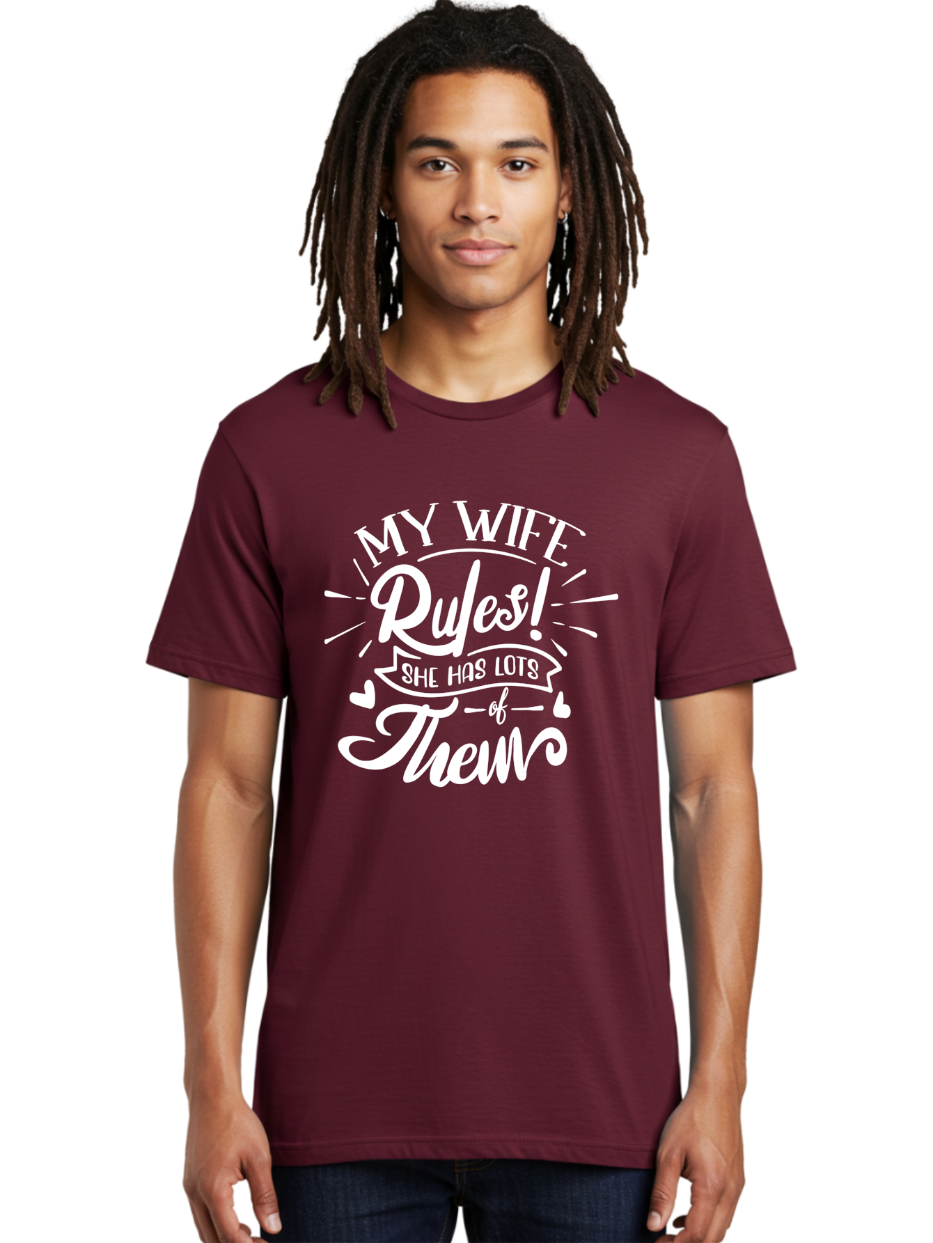 My Wife Rules-W Men'S Graphic Tee, 100% Cotton, Comfortable Casual Summer Wear, Machine Washable, Funny Quote, Wife Rules, Humorous Saying, Marriage Joke, Funny T-Shirt, Witty Phrase, Relationship Humor, Playful Design Aae524
