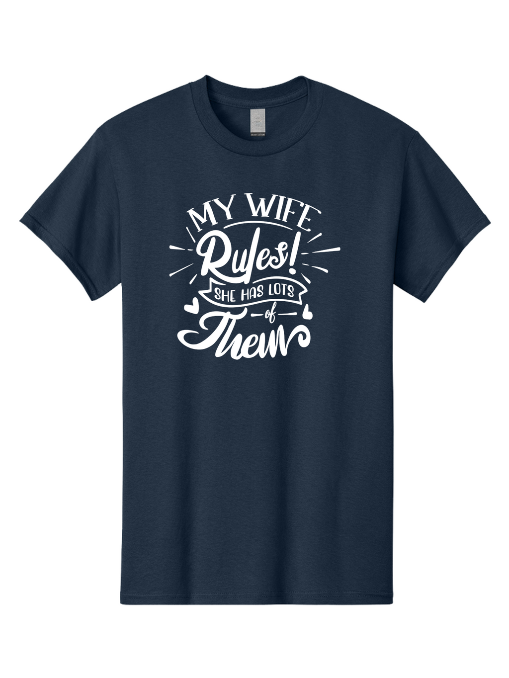 My Wife Rules-W Men'S Graphic Tee, 100% Cotton, Comfortable Casual Summer Wear, Machine Washable, Funny Quote, Wife Rules, Humorous Saying, Marriage Joke, Funny T-Shirt, Witty Phrase, Relationship Humor, Playful Design Aae524