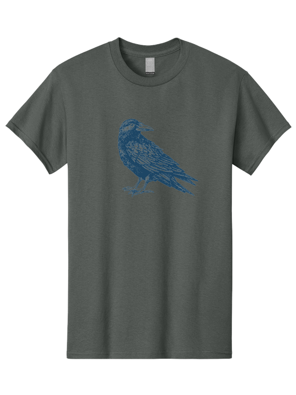Mystic Raven Men'S Graphic Tee, 100% Cotton, Comfortable Casual Summer Wear, Machine Washable, Dark Crow, Raven Silhouette, Bird Illustration, Mysterious Animal, Wildlife Art, Gothic Symbol, Sharp Beak, Feathered Creature, Symbolic Bird Aae527