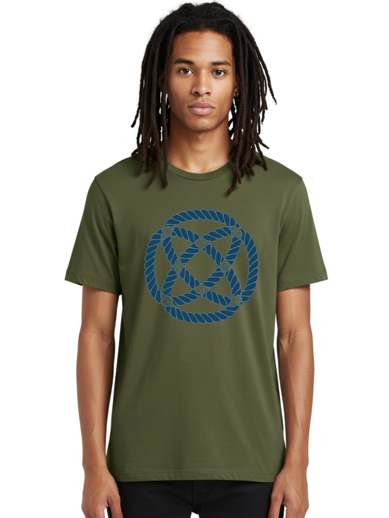 Mystic Rope Grid Men'S Graphic Tee, 100% Cotton, Comfortable Casual Summer Wear, Machine Washable, Celtic Knot, Interlocking Pattern, Rope Design, Twisted Elements, Abstract Shape, Geometric Form, Symbolic Icon, Traditional Motif, Aae528
