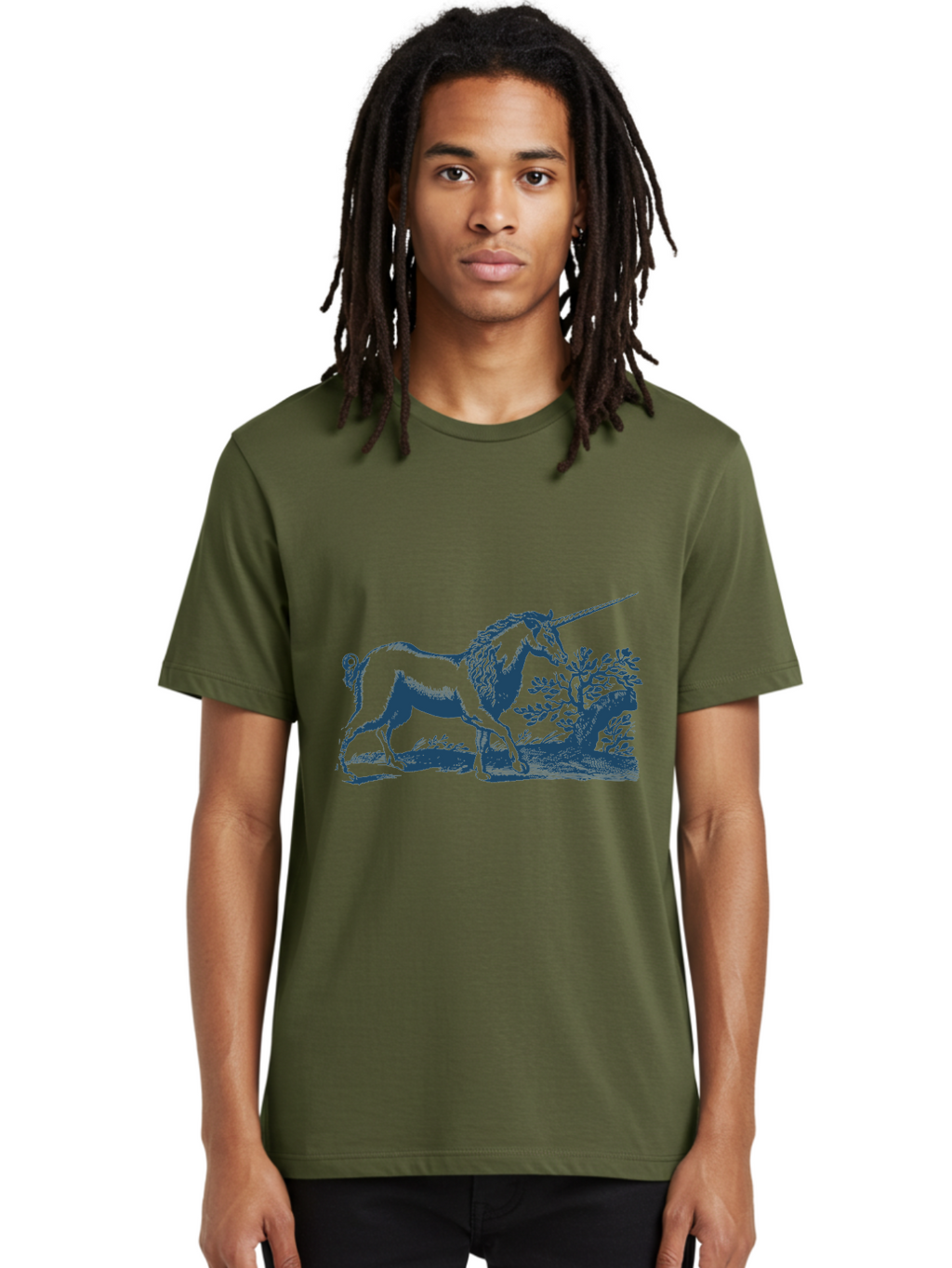 Mystic Unicorn Forest Men'S Graphic Tee, 100% Cotton, Comfortable Casual Summer Wear, Machine Washable, Unicorn, Mythical Creature, Fantasy Art, Horse With Horn, Magical Being, Legendary Animal, Folklore, Mythology, Symbolic Creature Aae529