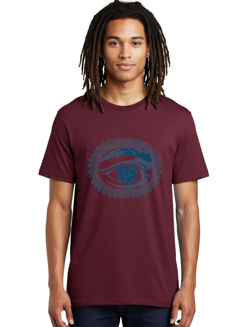 Eye Men'S Graphic Tee, 100% Cotton, Comfortable Casual Summer Wear, Machine Washable, All-Seeing Eye, Eye Of Providence, Divine Guidance, Spiritual Symbolism, Mystical Illustration, Sketch Art, Abstract Shapes, Geometric Pattern, Aae530