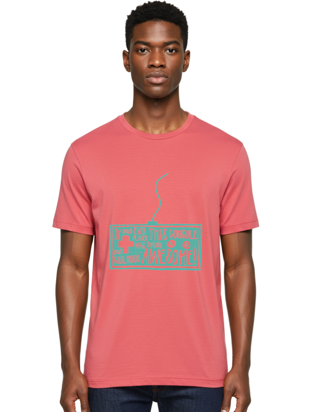 Never Stop Playing Men'S Graphic Tee, 100% Cotton, Comfortable Casual Summer Wear, Machine Washable, Retro Video Game Console, Vintage Gaming, Nostalgic Technology, Classic Video Games, Console Awesomeness, Power Cord, Playful Typography, Aae533