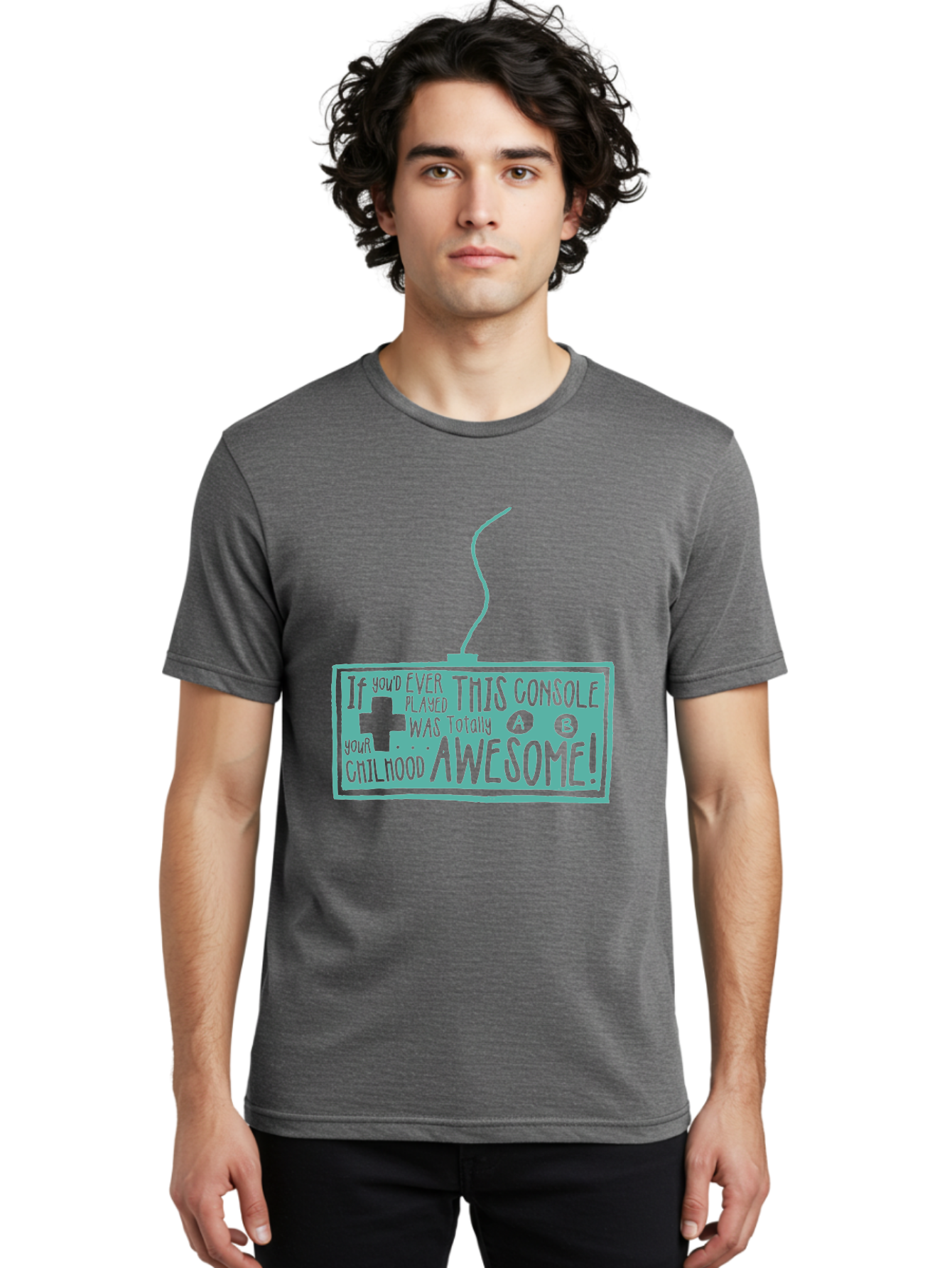 Never Stop Playing Men'S Graphic Tee, 100% Cotton, Comfortable Casual Summer Wear, Machine Washable, Retro Video Game Console, Vintage Gaming, Nostalgic Technology, Classic Video Games, Console Awesomeness, Power Cord, Playful Typography, Aae533