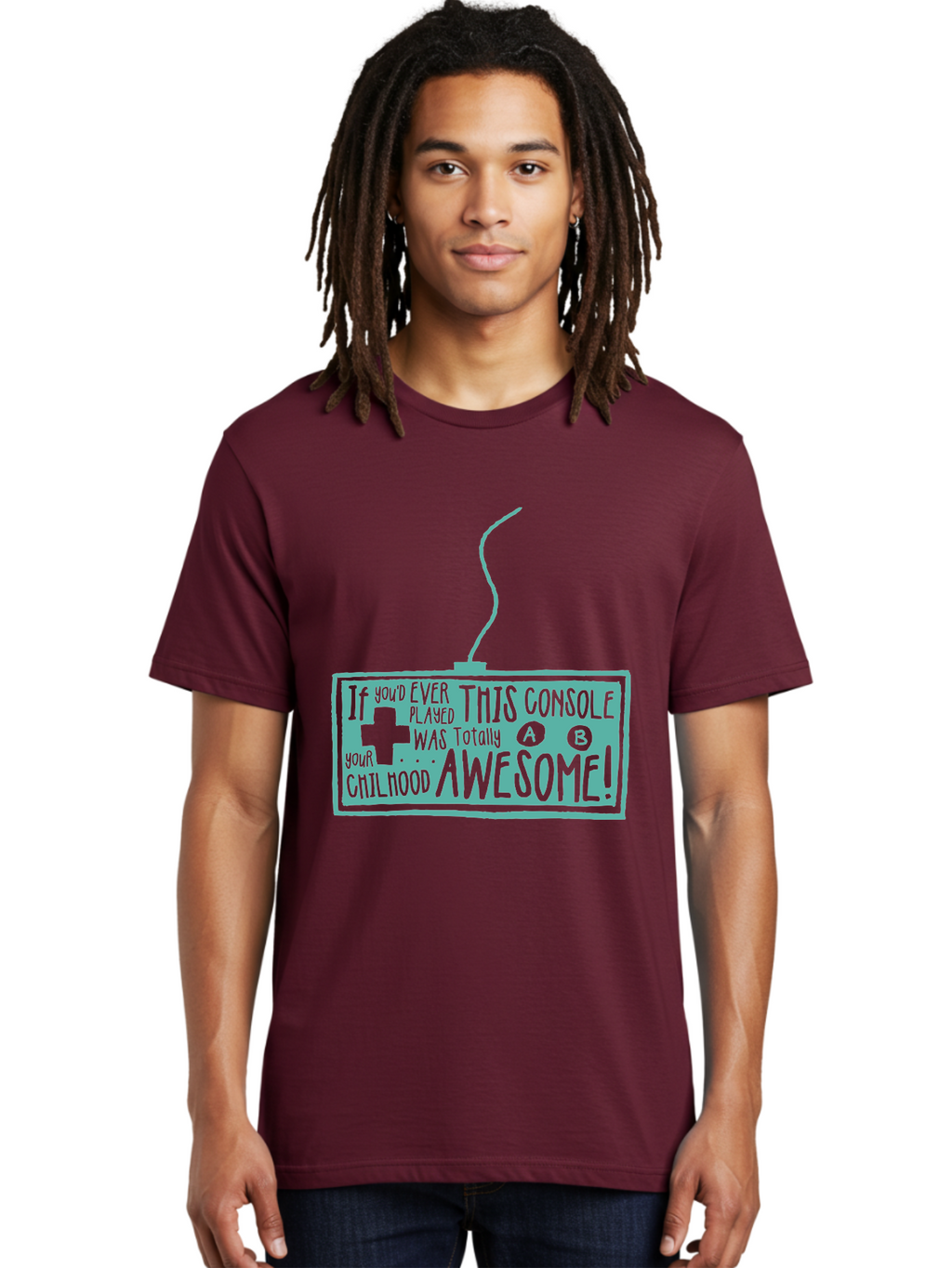 Never Stop Playing Men'S Graphic Tee, 100% Cotton, Comfortable Casual Summer Wear, Machine Washable, Retro Video Game Console, Vintage Gaming, Nostalgic Technology, Classic Video Games, Console Awesomeness, Power Cord, Playful Typography, Aae533