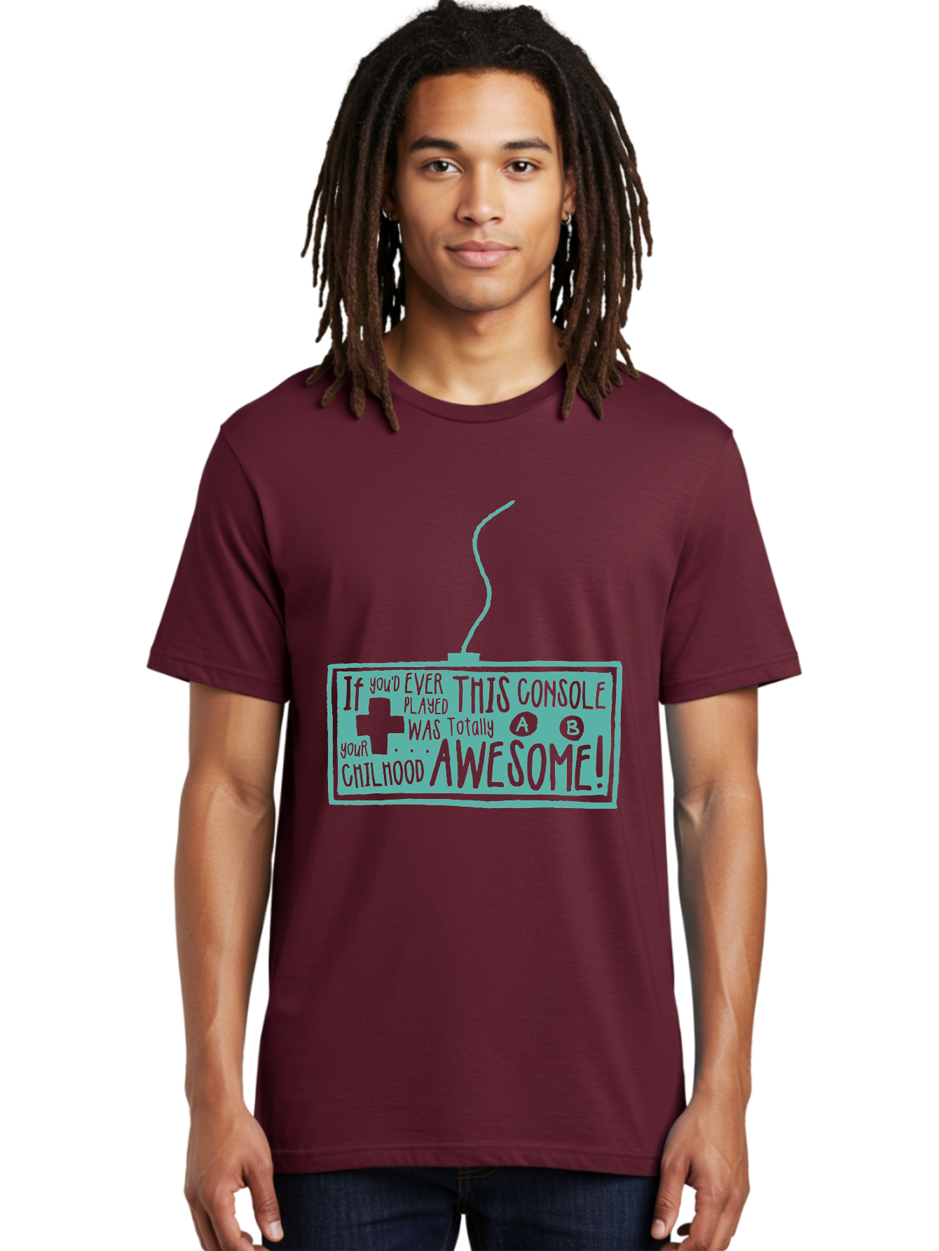 Never Stop Playing Men'S Graphic Tee, 100% Cotton, Comfortable Casual Summer Wear, Machine Washable, Retro Video Game Console, Vintage Gaming, Nostalgic Technology, Classic Video Games, Console Awesomeness, Power Cord, Playful Typography, Aae533