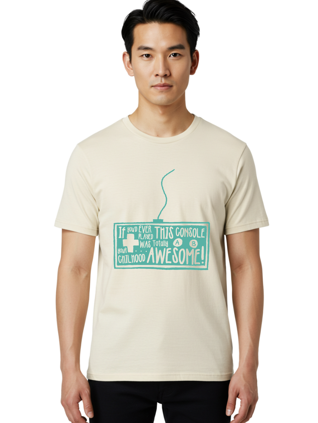 Never Stop Playing Men'S Graphic Tee, 100% Cotton, Comfortable Casual Summer Wear, Machine Washable, Retro Video Game Console, Vintage Gaming, Nostalgic Technology, Classic Video Games, Console Awesomeness, Power Cord, Playful Typography, Aae533