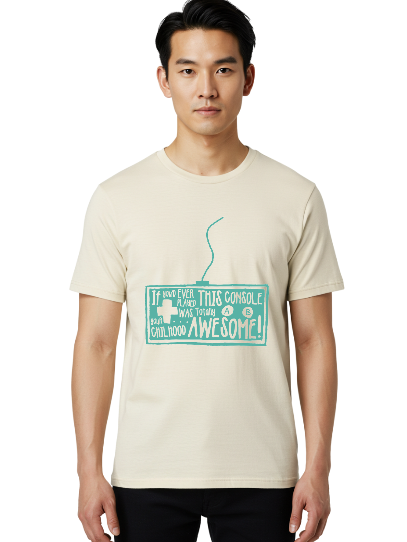 Never Stop Playing Men'S Graphic Tee, 100% Cotton, Comfortable Casual Summer Wear, Machine Washable, Retro Video Game Console, Vintage Gaming, Nostalgic Technology, Classic Video Games, Console Awesomeness, Power Cord, Playful Typography, Aae533