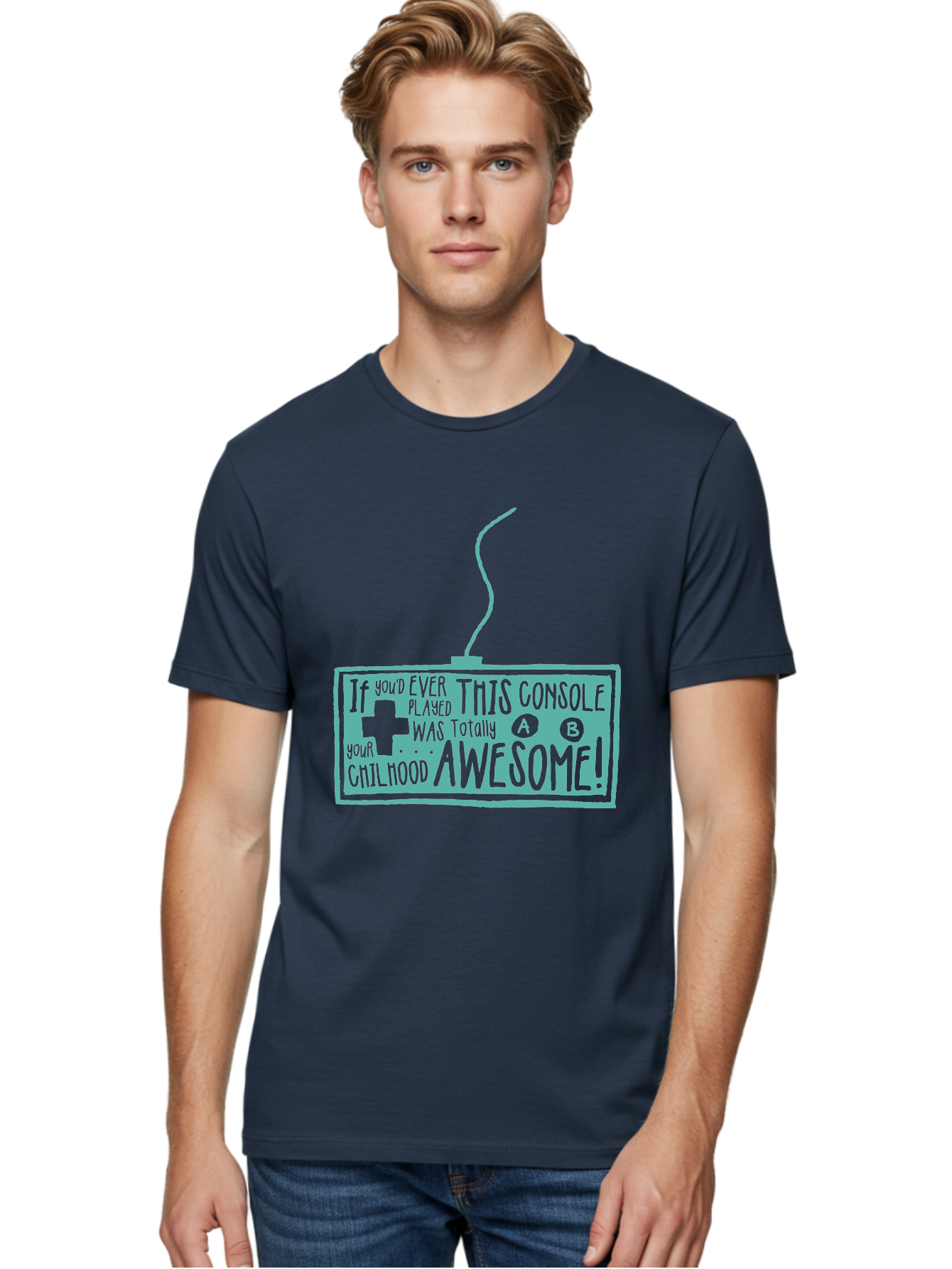 Never Stop Playing Men'S Graphic Tee, 100% Cotton, Comfortable Casual Summer Wear, Machine Washable, Retro Video Game Console, Vintage Gaming, Nostalgic Technology, Classic Video Games, Console Awesomeness, Power Cord, Playful Typography, Aae533