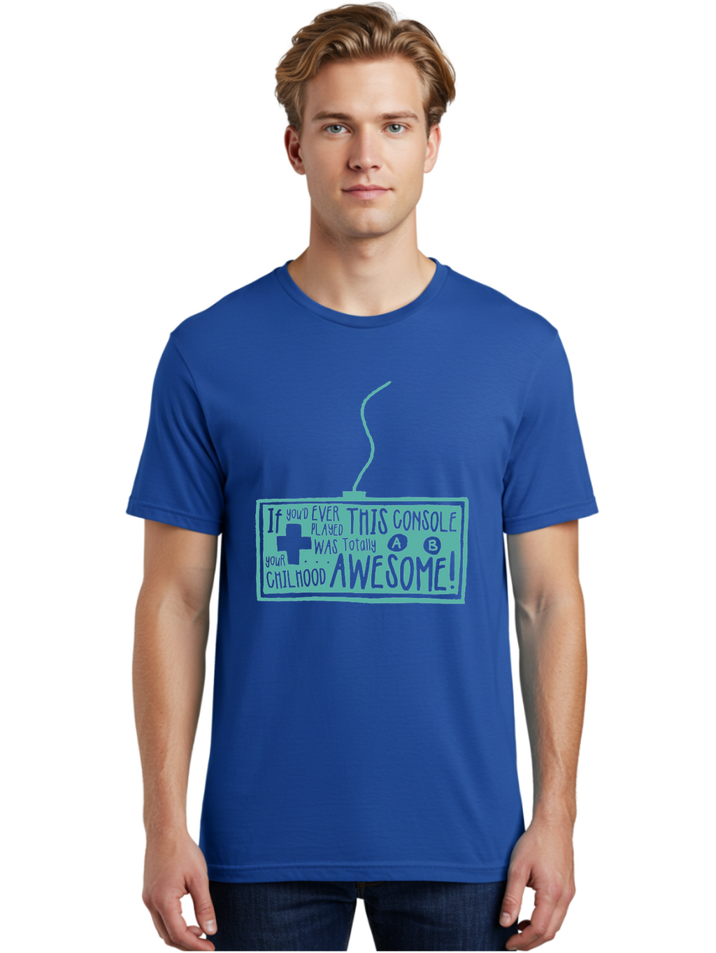 Never Stop Playing Men'S Graphic Tee, 100% Cotton, Comfortable Casual Summer Wear, Machine Washable, Retro Video Game Console, Vintage Gaming, Nostalgic Technology, Classic Video Games, Console Awesomeness, Power Cord, Playful Typography, Aae533