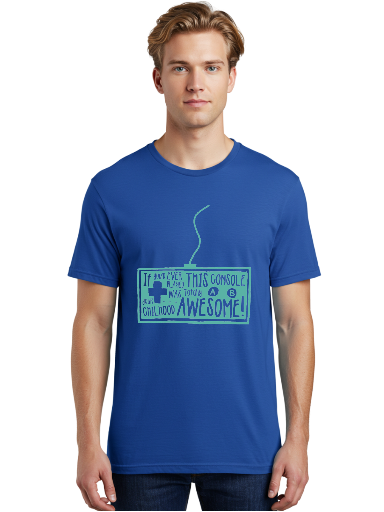 Never Stop Playing Men'S Graphic Tee, 100% Cotton, Comfortable Casual Summer Wear, Machine Washable, Retro Video Game Console, Vintage Gaming, Nostalgic Technology, Classic Video Games, Console Awesomeness, Power Cord, Playful Typography, Aae533