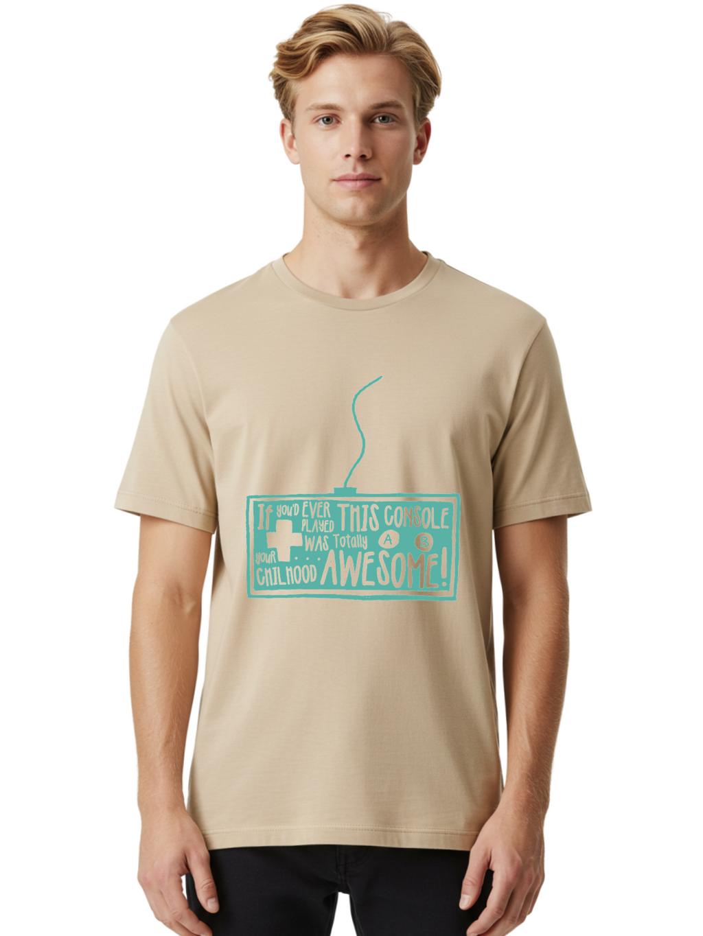 Never Stop Playing Men'S Graphic Tee, 100% Cotton, Comfortable Casual Summer Wear, Machine Washable, Retro Video Game Console, Vintage Gaming, Nostalgic Technology, Classic Video Games, Console Awesomeness, Power Cord, Playful Typography, Aae533