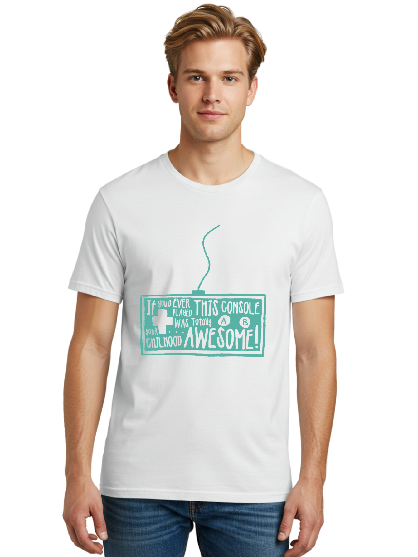 Never Stop Playing Men'S Graphic Tee, 100% Cotton, Comfortable Casual Summer Wear, Machine Washable, Retro Video Game Console, Vintage Gaming, Nostalgic Technology, Classic Video Games, Console Awesomeness, Power Cord, Playful Typography, Aae533