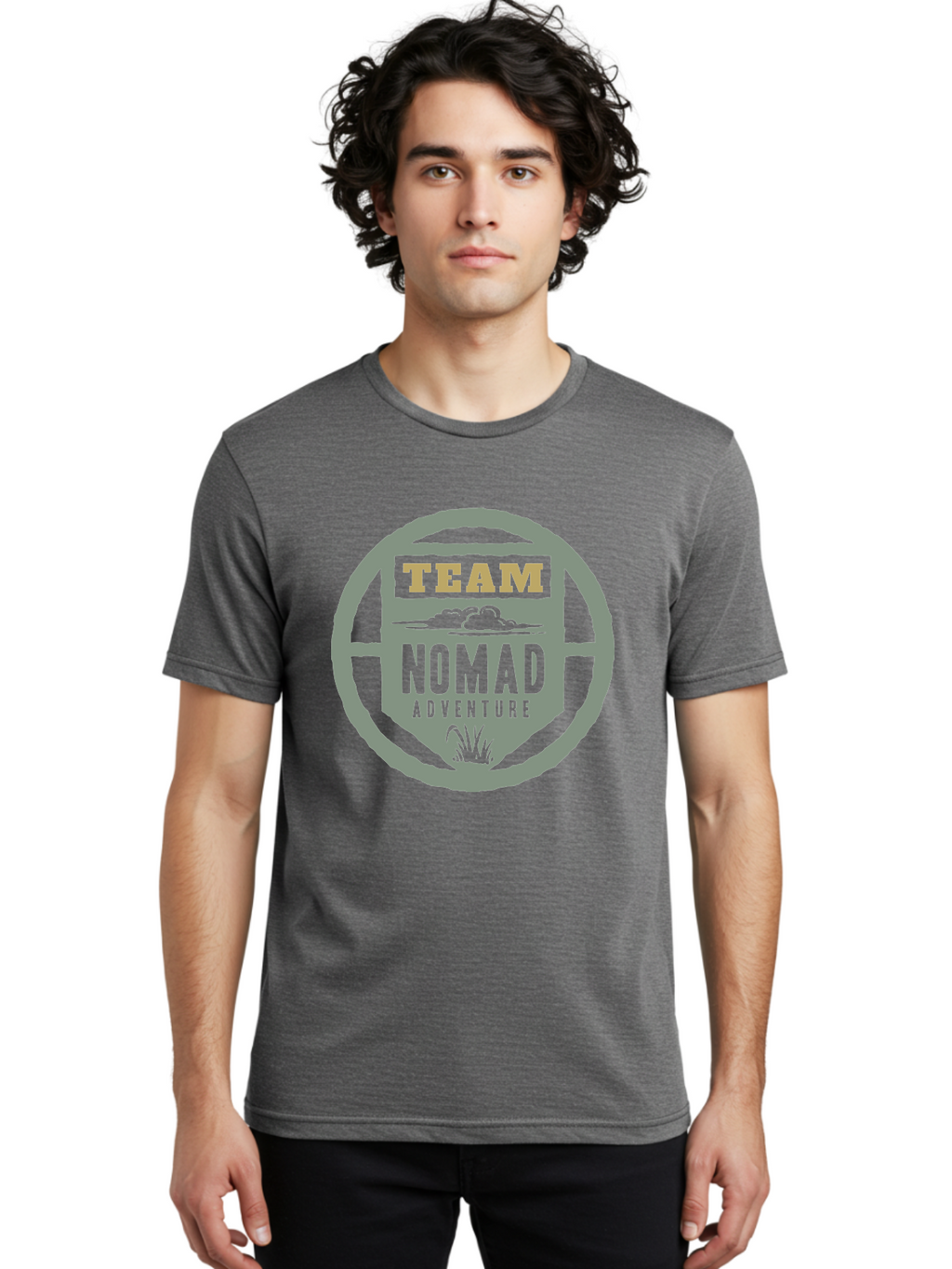 Nomad Men'S Graphic Tee, 100% Cotton, Comfortable Casual Summer Wear, Machine Washable, Adventure Team Logo, Nomadic Lifestyle, Travel Emblem, Exploration Symbol, Outdoor Adventure, Wanderlust Spirit, Adventure Seekers Aae538