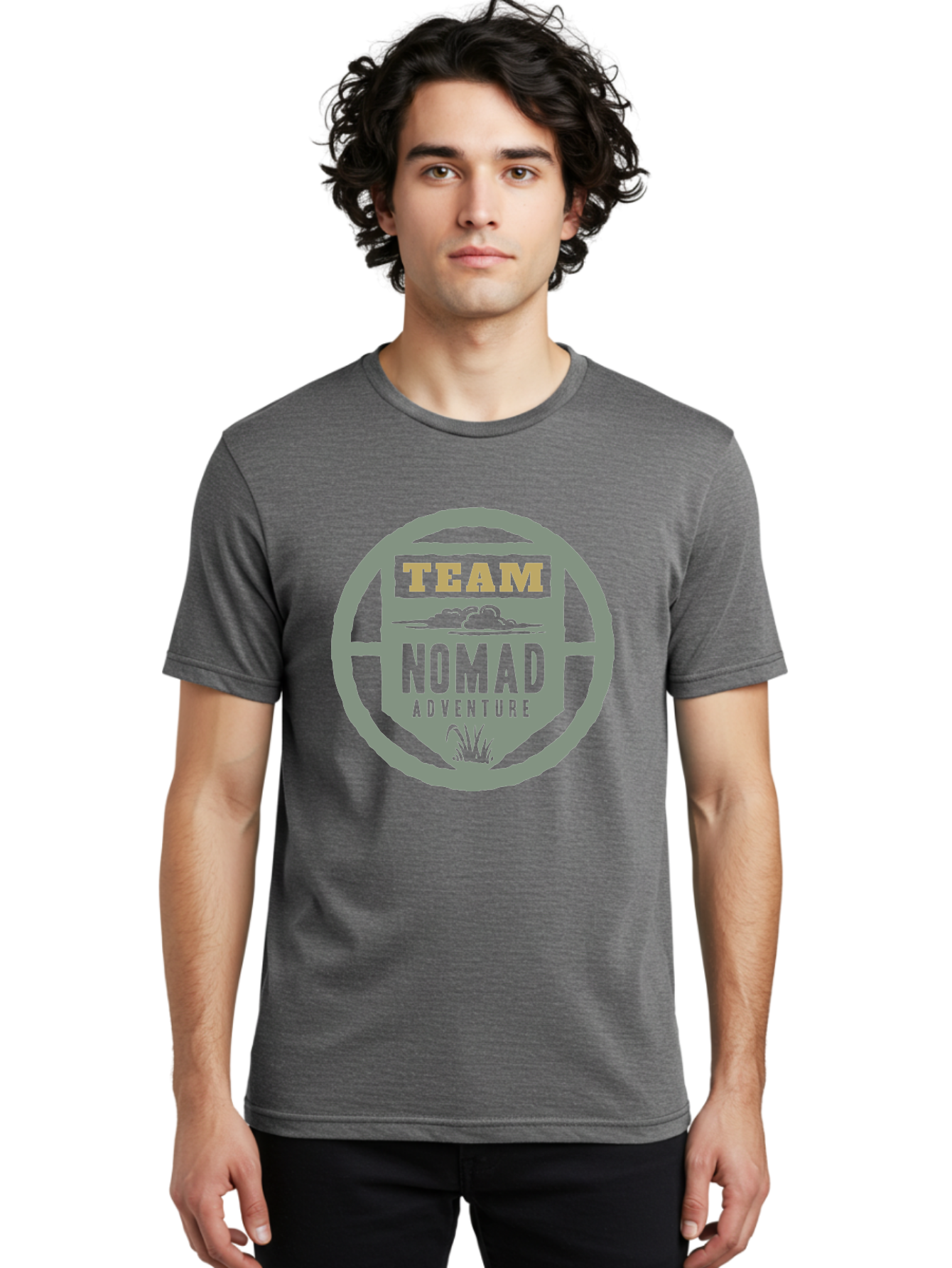 Nomad Men'S Graphic Tee, 100% Cotton, Comfortable Casual Summer Wear, Machine Washable, Adventure Team Logo, Nomadic Lifestyle, Travel Emblem, Exploration Symbol, Outdoor Adventure, Wanderlust Spirit, Adventure Seekers Aae538
