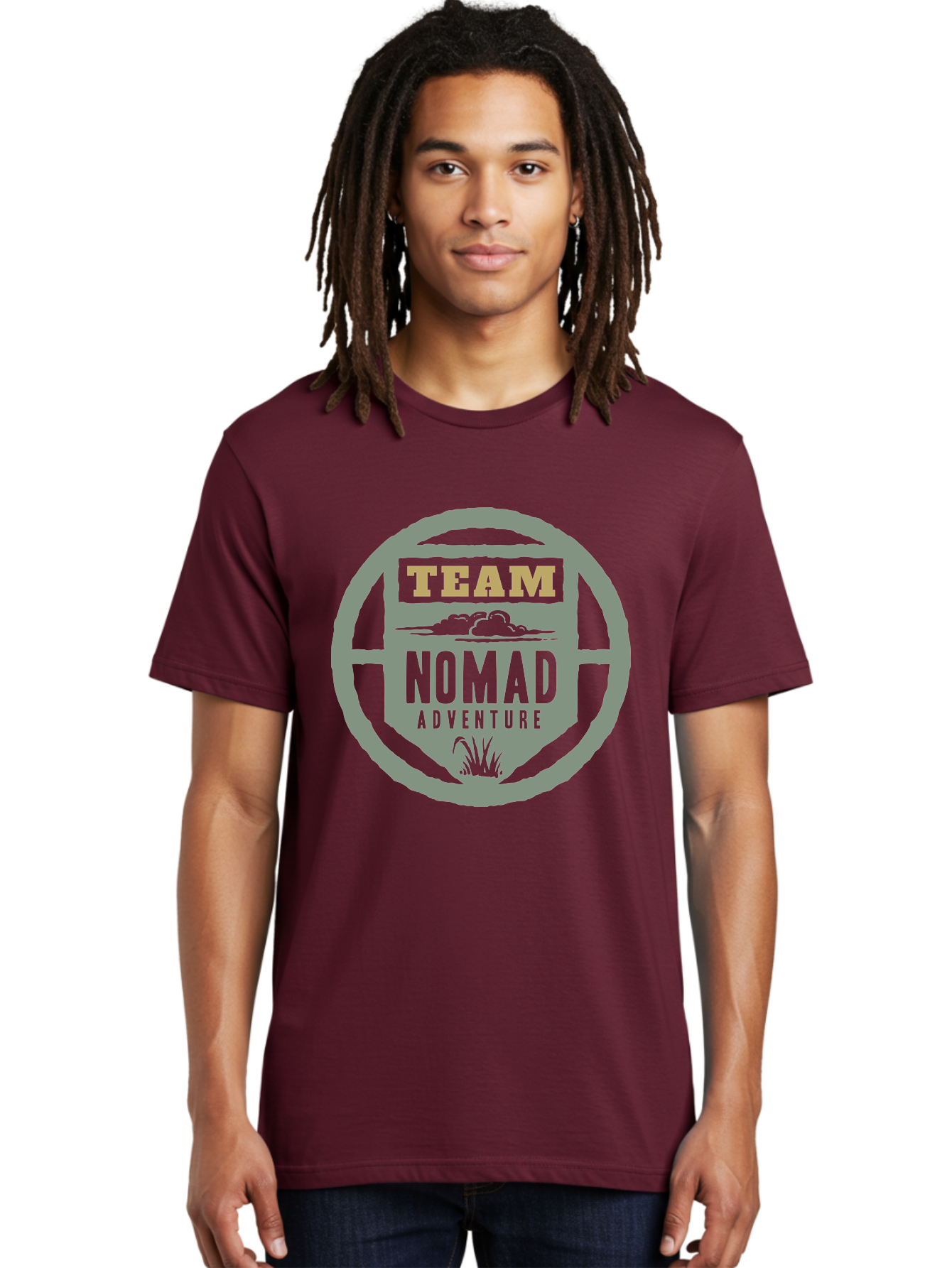 Nomad Men'S Graphic Tee, 100% Cotton, Comfortable Casual Summer Wear, Machine Washable, Adventure Team Logo, Nomadic Lifestyle, Travel Emblem, Exploration Symbol, Outdoor Adventure, Wanderlust Spirit, Adventure Seekers Aae538