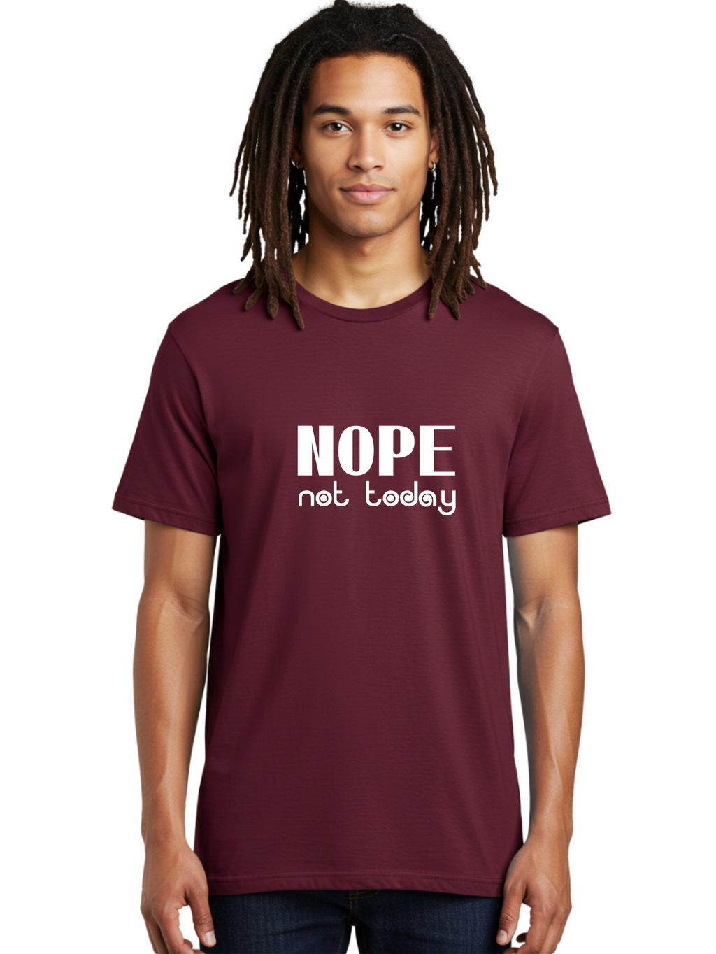 Nope Not Today Men'S Graphic Tee, 100% Cotton, Comfortable Casual Summer Wear, Machine Washable, Nope Not Today, Funny Quote, Humorous Saying, Refusal Phrase, Sassy Expression, Bold Text, Playful Font, Witty Remark, Modern Design Aae540
