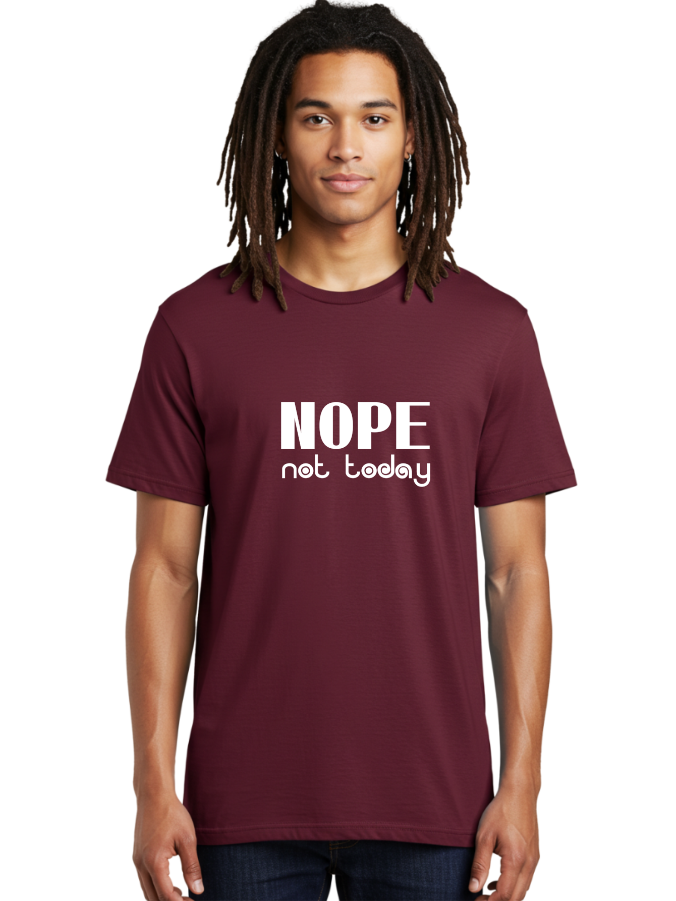 Nope Not Today Men'S Graphic Tee, 100% Cotton, Comfortable Casual Summer Wear, Machine Washable, Nope Not Today, Funny Quote, Humorous Saying, Refusal Phrase, Sassy Expression, Bold Text, Playful Font, Witty Remark, Modern Design Aae540