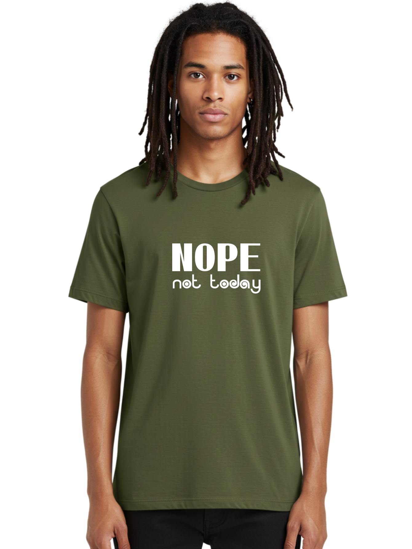 Nope Not Today Men'S Graphic Tee, 100% Cotton, Comfortable Casual Summer Wear, Machine Washable, Nope Not Today, Funny Quote, Humorous Saying, Refusal Phrase, Sassy Expression, Bold Text, Playful Font, Witty Remark, Modern Design Aae540