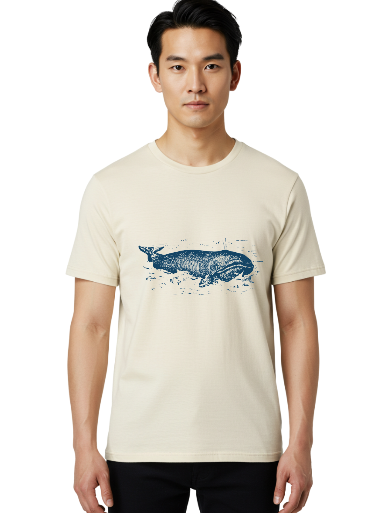 Ocean Giant Whale Men'S Graphic Tee, 100% Cotton, Comfortable Casual Summer Wear, Machine Washable, Tapir, Wild Animal, Wildlife, Forest Creature, Exotic Species, Large Mammal Aae547
