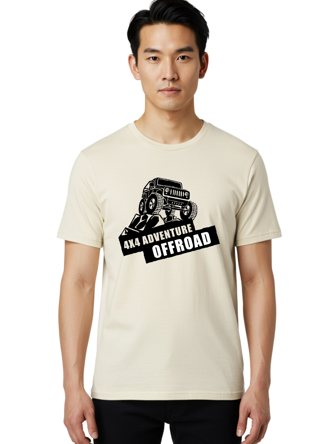 Offroad Adventure Men'S Graphic Tee, 100% Cotton, Comfortable Casual Summer Wear, Machine Washable, 4X4 Adventure, Offroad Vehicle, Rugged Terrain, Jeep Wrangler, Outdoor Excitement, Adventure Seeking, Offroading, Four-Wheel Drive, Aae550