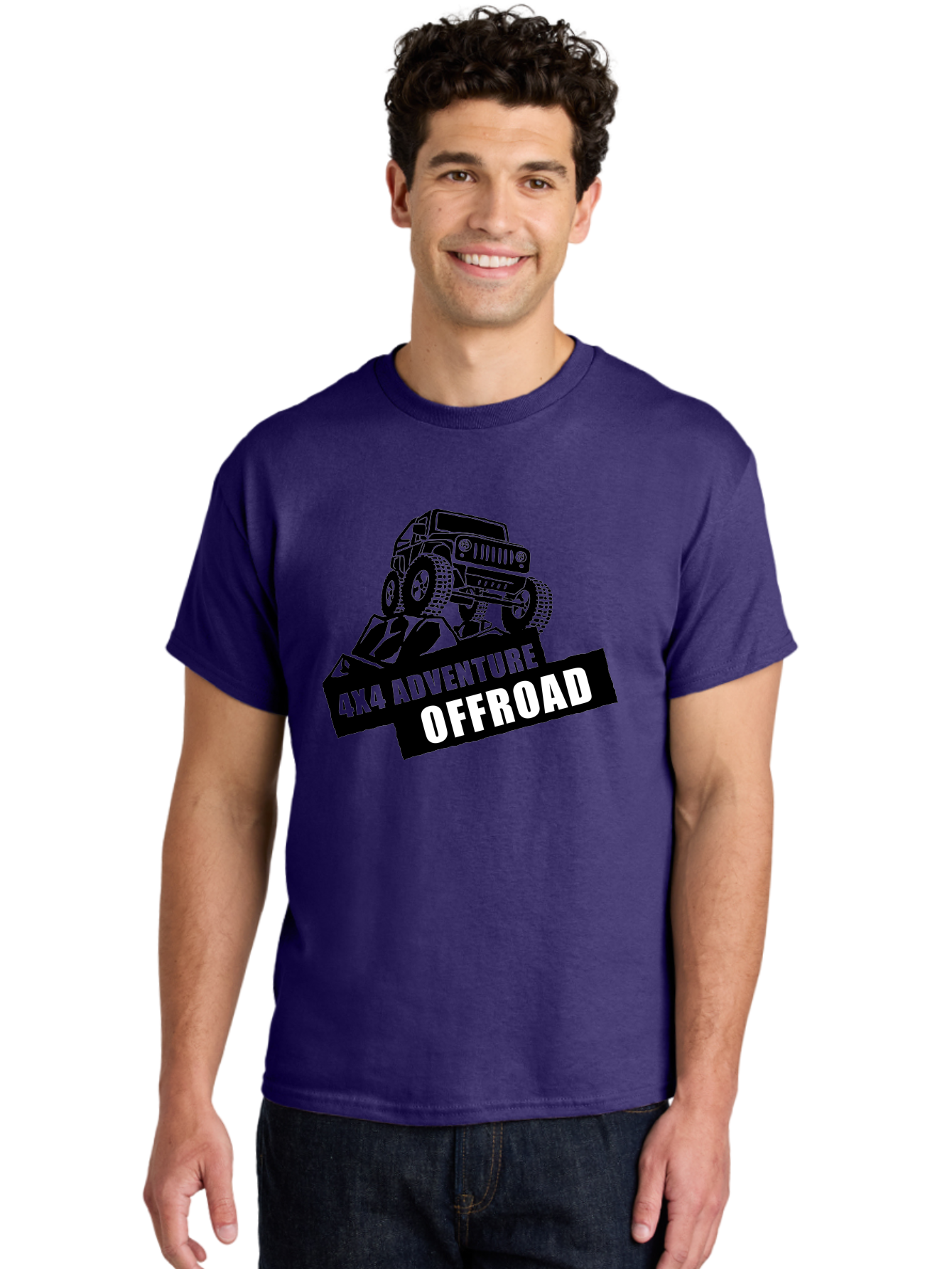 Offroad Adventure Men'S Graphic Tee, 100% Cotton, Comfortable Casual Summer Wear, Machine Washable, 4X4 Adventure, Offroad Vehicle, Rugged Terrain, Jeep Wrangler, Outdoor Excitement, Adventure Seeking, Offroading, Four-Wheel Drive, Aae550