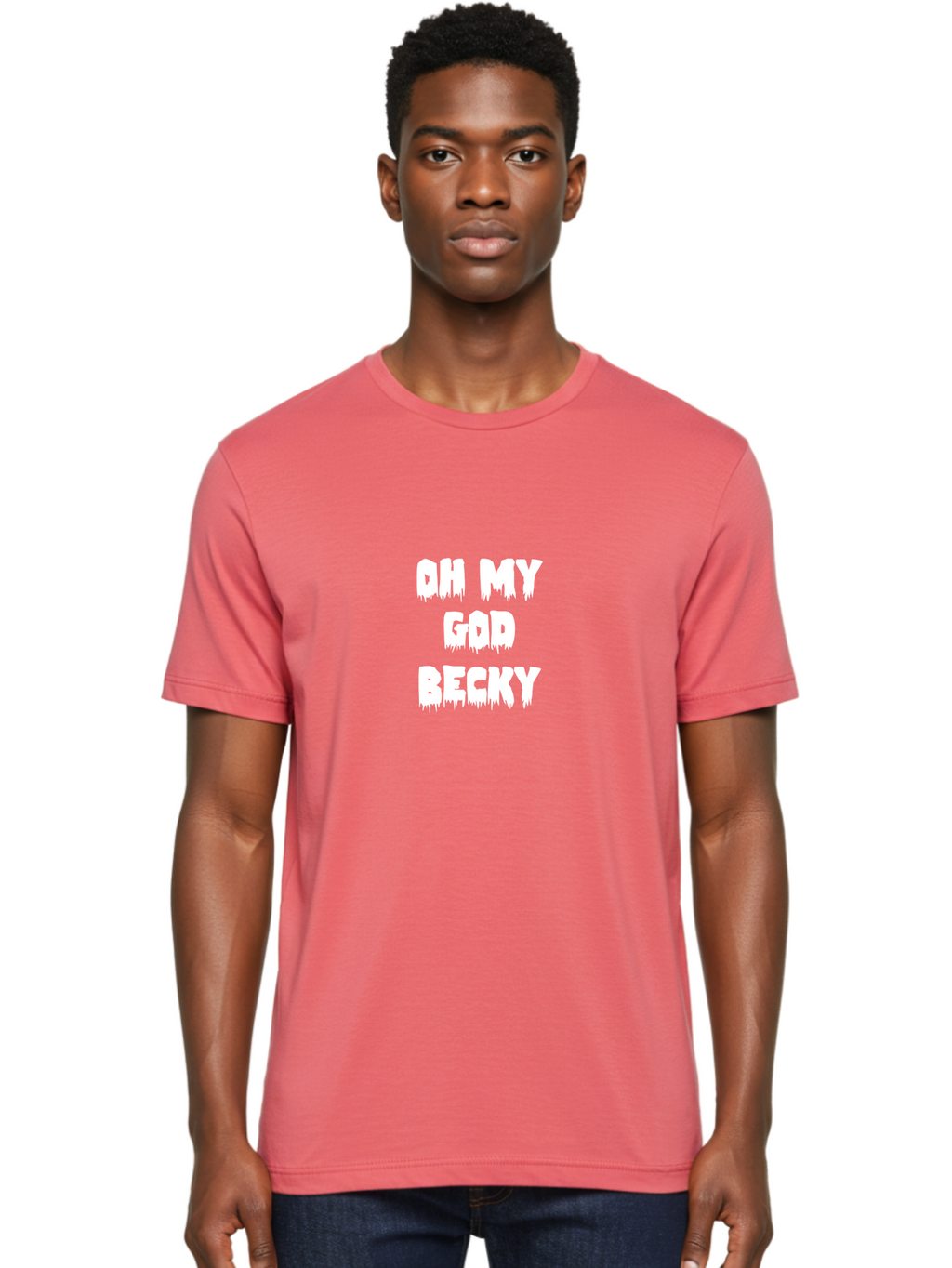 Oh My God Becky Men'S Graphic Tee, 100% Cotton, Comfortable Casual Summer Wear, Machine Washable, Funny Quote, Reaction Meme, Humorous Phrase, Comedic Expression, Oh My God Becky, Meme Culture, Internet Humor Aae551