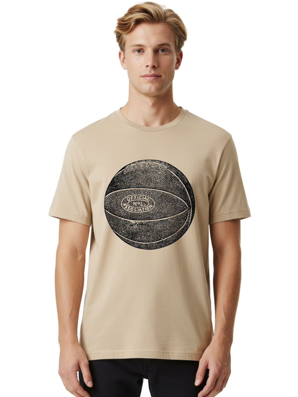 Old School Ball Men'S Graphic Tee, 100% Cotton, Comfortable Casual Summer Wear, Machine Washable, Nba Basketball, Official League Ball, Textured Surface, Athletic Equipment, Sports Gear, Basketball Design, Sports Logo, Professional Basketball Aae554